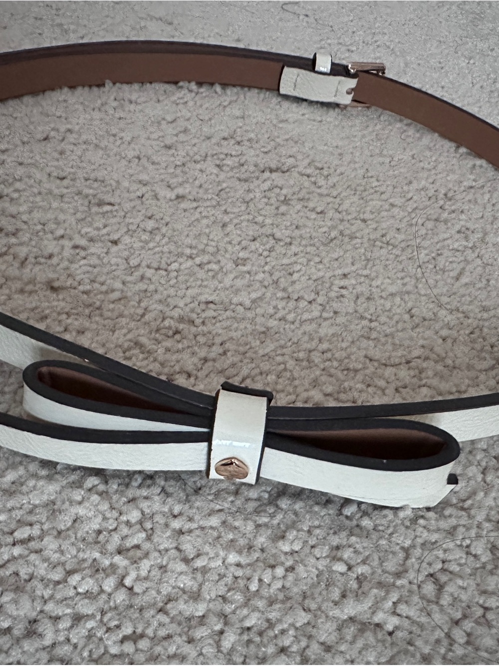 Kate Spade Cream Skinny Bow Belt